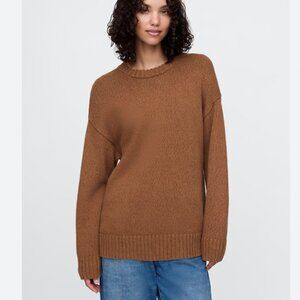 Gap 100% cotton oversized boyfriend sweater in Cocoa Powder Brown Size Medium